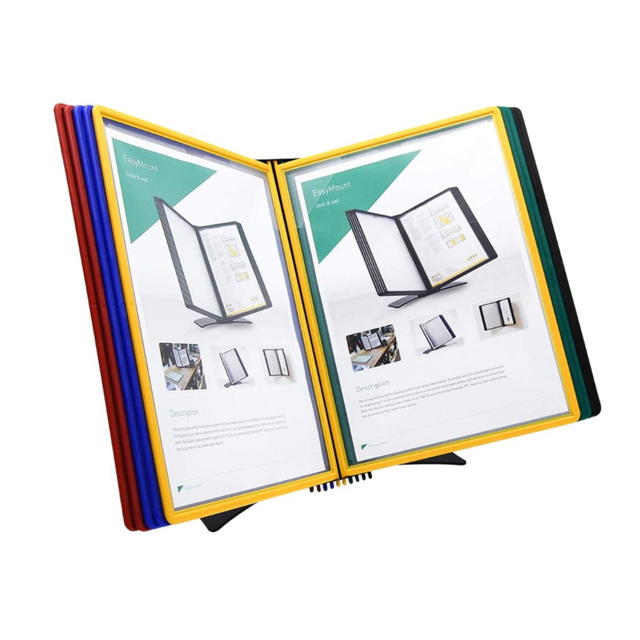 Easy-Load Desktop Reference & Display System – 10 Assorted Pockets, Letter-Size
