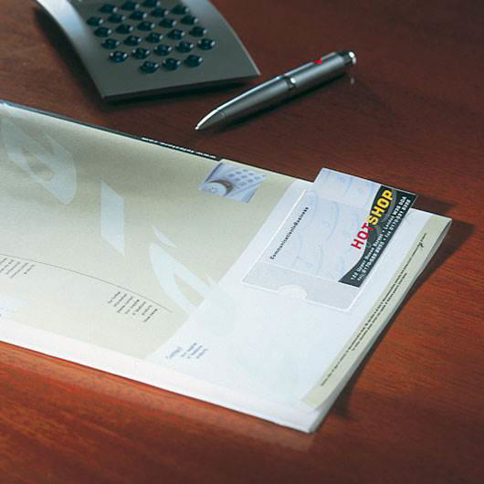 Side-Opening Self-Adhesive Business Card Pockets