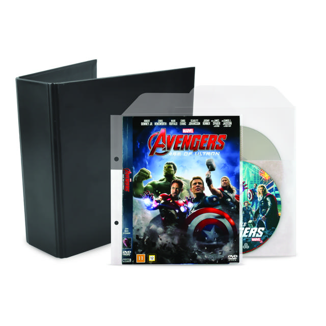 DVD Bundle - 50 Double DVD Sleeves with Felt + 2 Two-Ring Binders