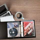 DVD Bundle - 50 Double DVD Sleeves with Felt + 2 Two-Ring Binders