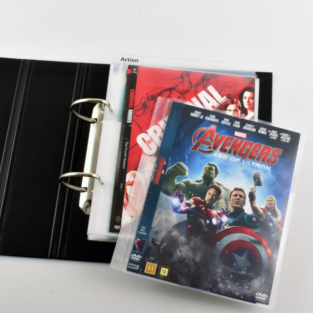 DVD Bundle - 50 Double DVD Sleeves with Felt + 2 Two-Ring Binders