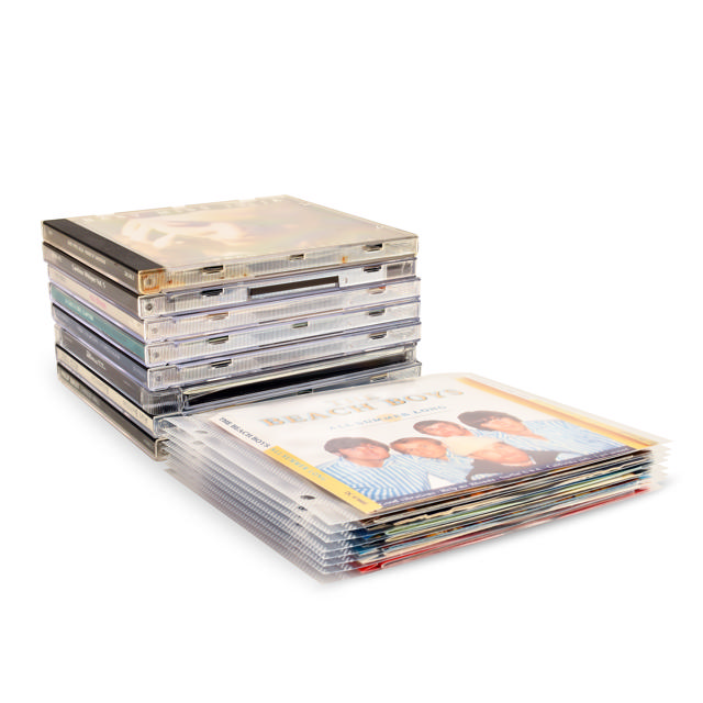 CD Bundle - 100 Single CD Sleeves + 4 Two-Ring Binders