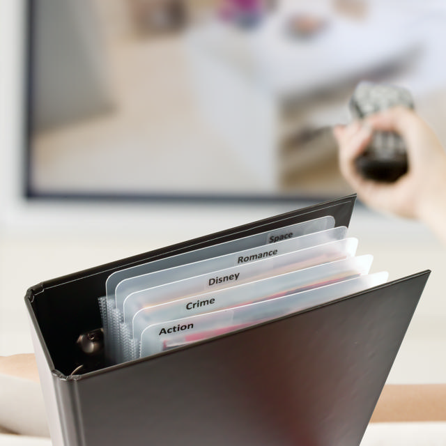 DVD Dividers with Binder Holes and Labels with Pre-printed Film Genres