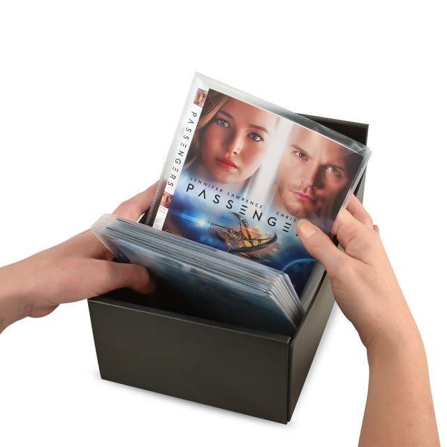 Storage Box for DVD, CD and Blu-Ray Sleeves