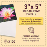 Self-adhesive Poly Pocket, Top Opening, 3'' x 5'' 