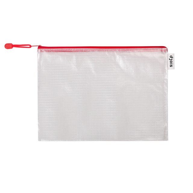 Zipper Storage Bags - A4 Size - Red