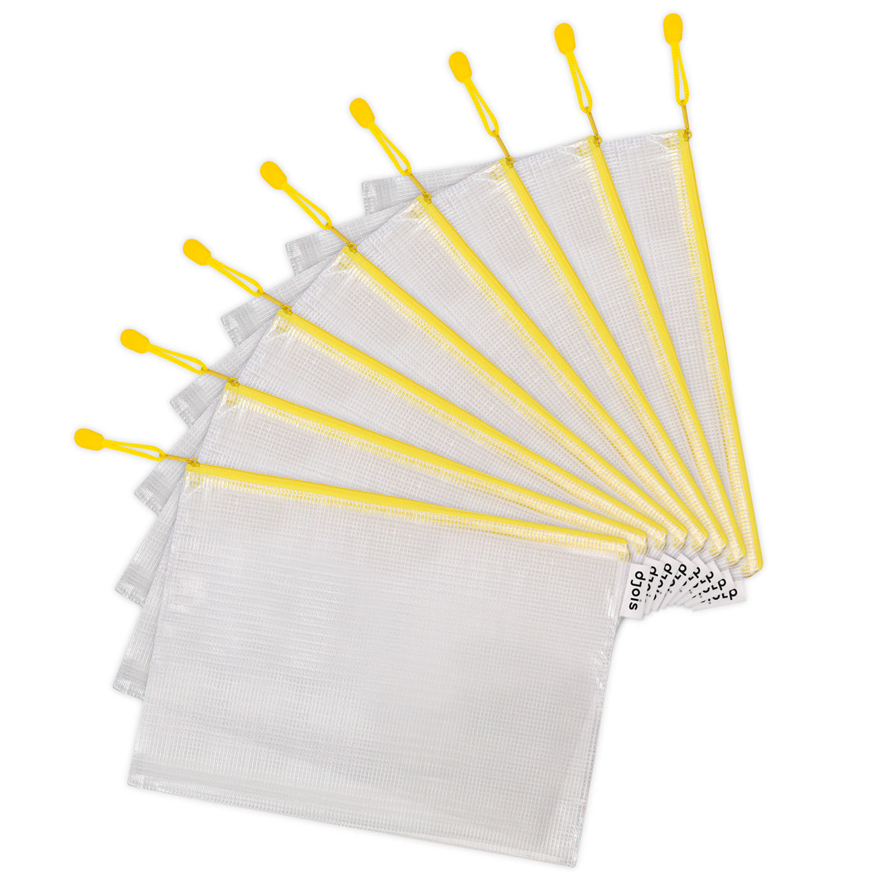 Zipper Storage Bags - A4 Size - Yellow