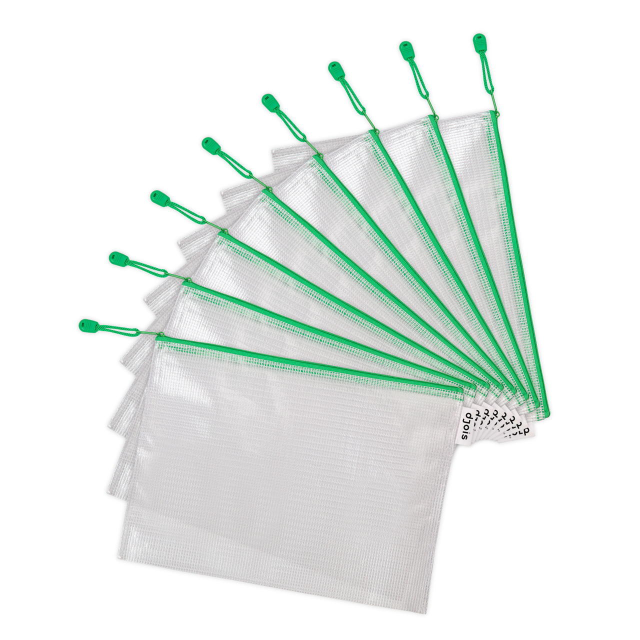 Zipper Storage Bags - A4 Size - Green