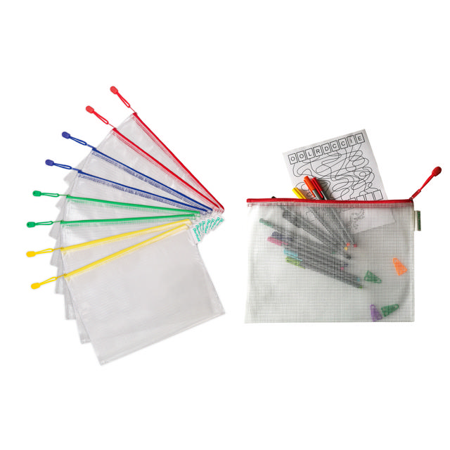 Zipper Storage Bags - A4 Size - Red