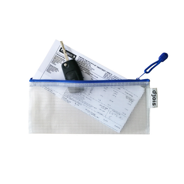 Zipper Storage Bags - Checkbook Size - Blue