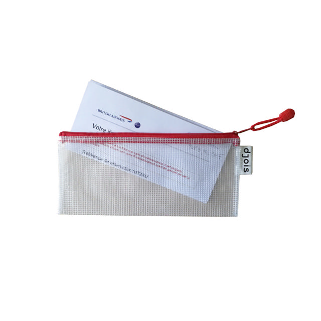 Zipper Storage Bags - Checkbook Size - Red