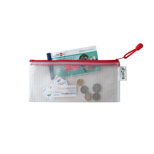 Zipper Storage Bags - Checkbook Size - Red
