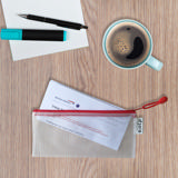 Zipper Storage Bags - Checkbook Size - Red