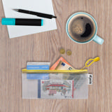 Zipper Storage Bags - Checkbook Size - Yellow