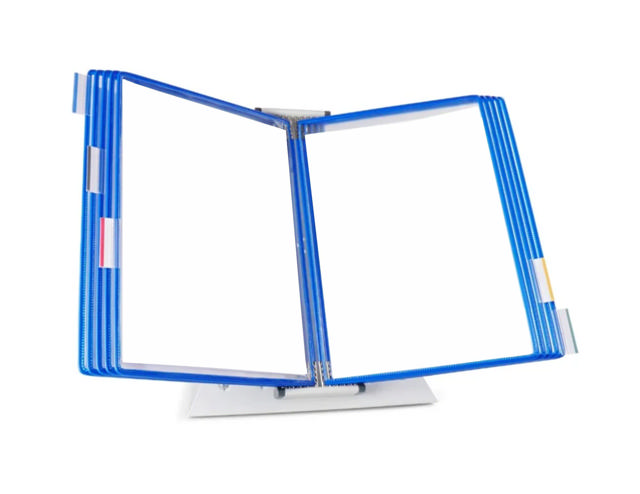 Tarifold Desktop Reference & Display System - 10 Blue Pockets, Letter-Size