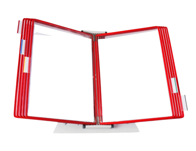 Tarifold Desktop Reference & Display System - 10 Red Pockets, Letter-Size