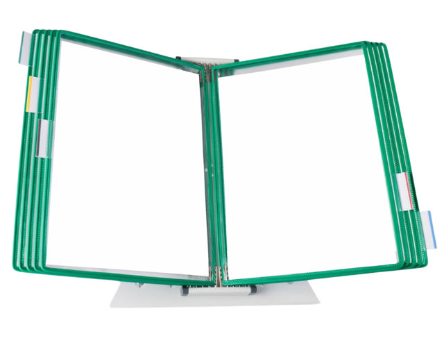 Tarifold Desktop Reference & Display System - 10 Green Pockets, Letter-Size