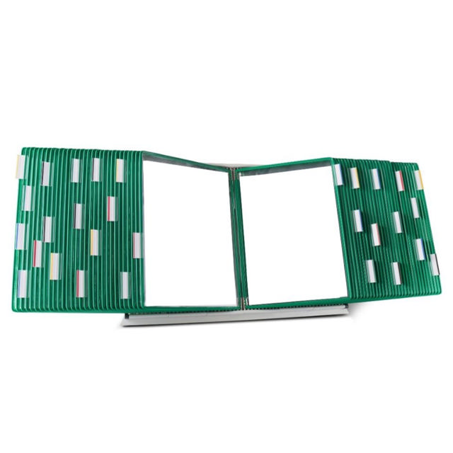 Tarifold Desktop Reference & Display System – 60 Green Pockets, Letter-Size
