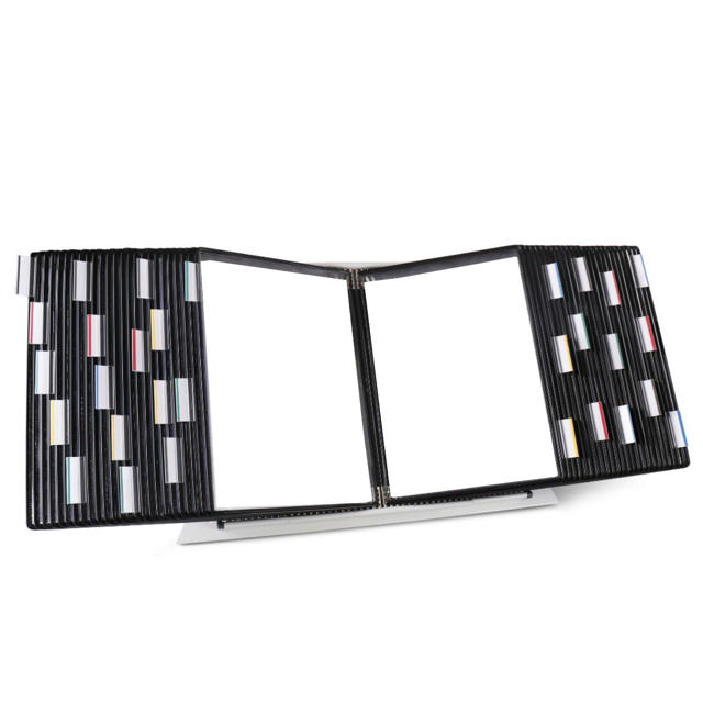 Tarifold Desktop Reference & Display System – 50 Black Pockets, Letter-Size