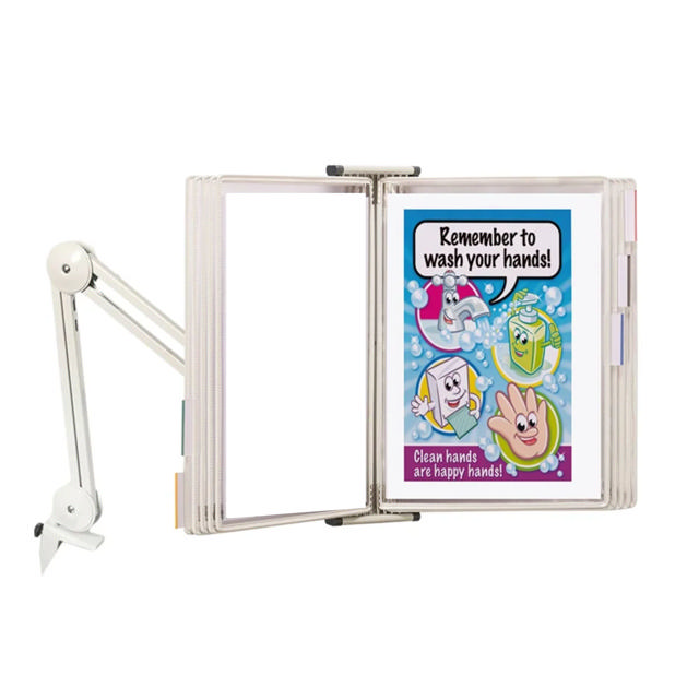 Tarifold Swing Arm with 10 Antimicrobial White Pockets, Letter-Size