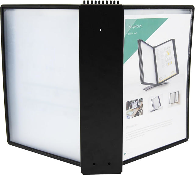 Easy Load Wall Mount Reference & Display System – 10 Black Pockets, Letter-Size
