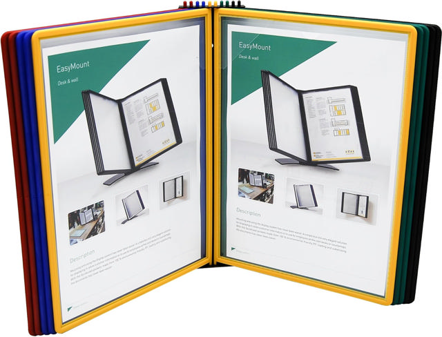 Easy Load Wall Mount Reference & Display System – 10 Assorted Pockets, Letter-Size