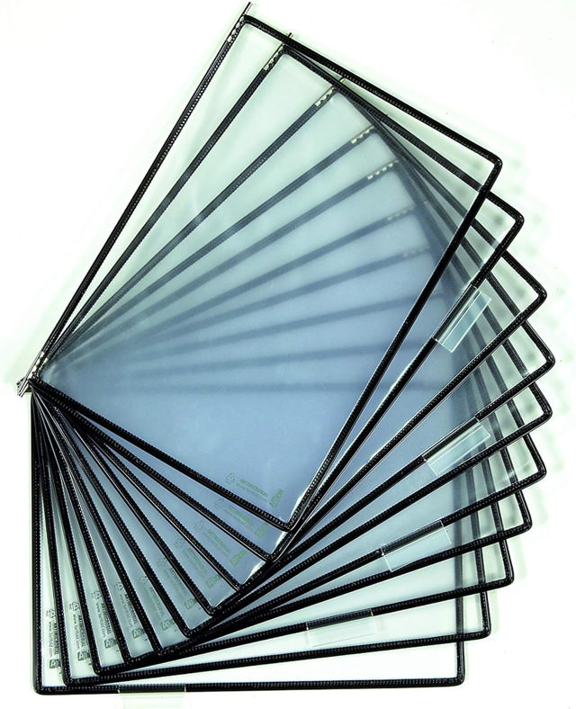 Tarifold Floor Document Display Stand, 10 Black Pockets, Letter-Size