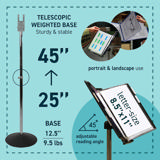 Tarifold Floor Document Display Stand, 10 Black Pockets, Letter-Size