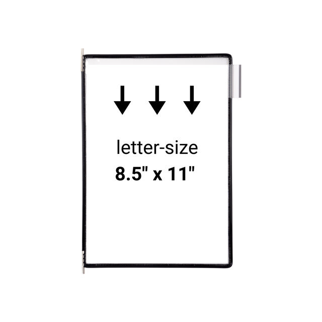 Tarifold Floor Document Display Stand, 10 Black Pockets, Letter-Size