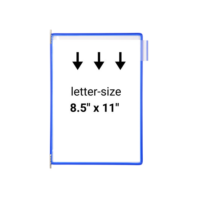 Tarifold Pivoting Pockets for Wall, Desk or Rotary Systems - 10 Blue Pockets, L:etter-Size