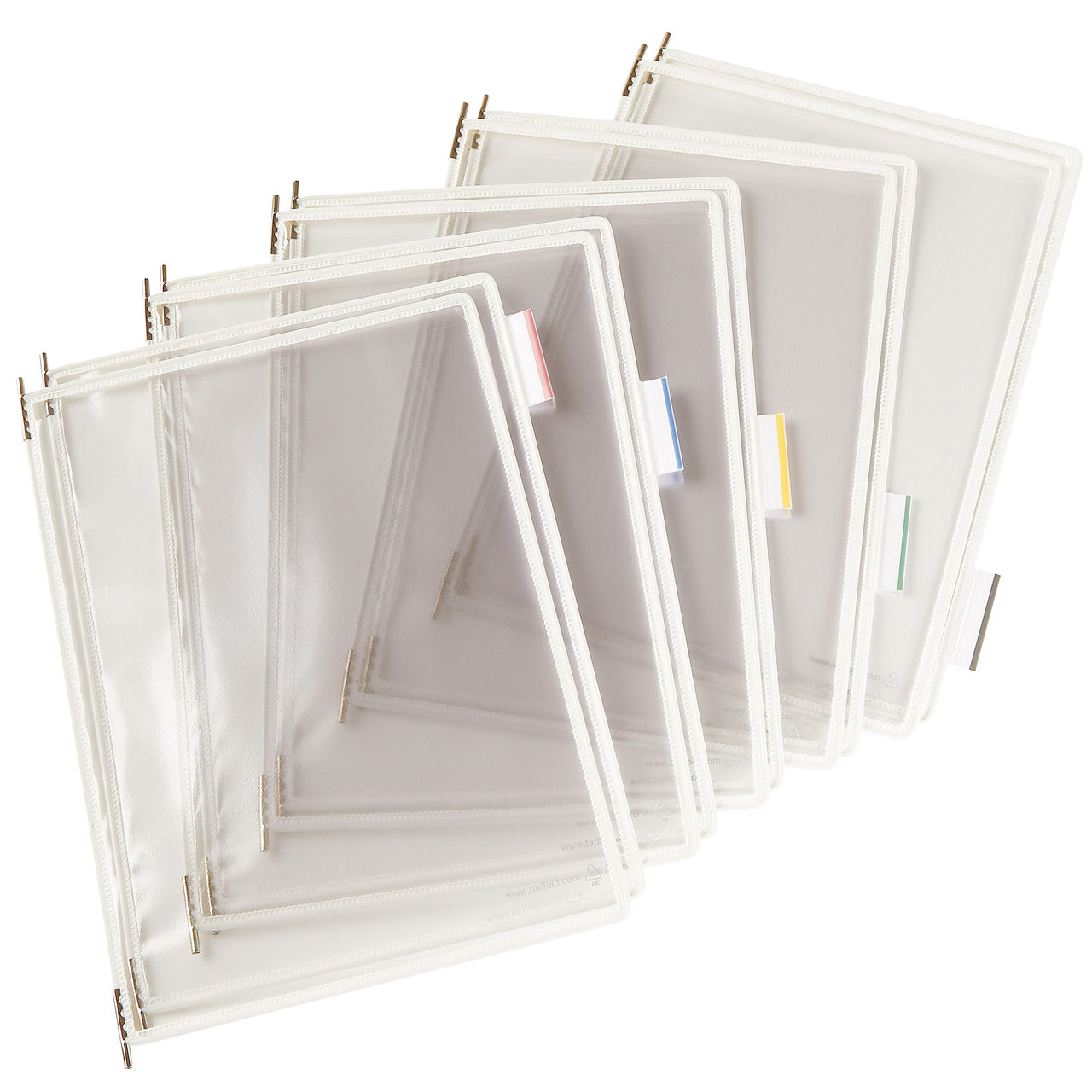 Tarifold Pivoting Pockets for Wall, Desk or Rotary Systems - 10 White Pockets, Letter-Size