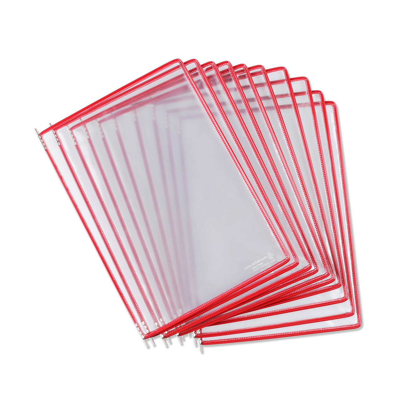 Tarifold Pivoting Pockets for Wall, Desk or Rotary Systems - 10 Red Pockets, Letter-Size