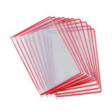 Tarifold Pivoting Pockets for Wall, Desk or Rotary Systems - 10 Red Pockets, Letter-Size