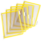 Tarifold Pivoting Pockets for Wall, Desk or Rotary Systems - 10 Yellow Pockets, Letter-Size