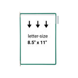 Tarifold Pivoting Pockets for Wall, Desk or Rotary Systems - 10 Green Pockets, Letter-Size