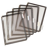 Tarifold Pivoting Pockets for Wall, Desk or Rotary Systems - 10 Black Pockets, Letter-Size