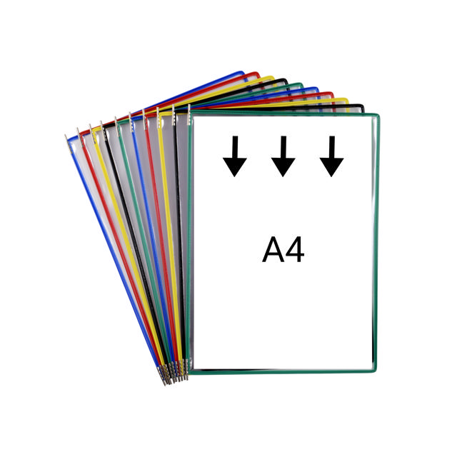  Tarifold Pivoting Pockets for Wall, Desk or Rotary Systems - 10 Assorted Pockets, A4 Size