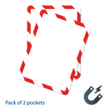 Magneto Magnetic Safety Display Pocket, Red/White