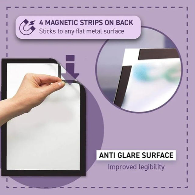 Magneto Pro Magnetic Display Frame, Letter-Size, Yellow/Black