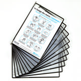 Tarifold Antimicrobial Pivoting Pockets for Wall, Desk or Rotary Systems - 10 Black Pockets, Letter-Size