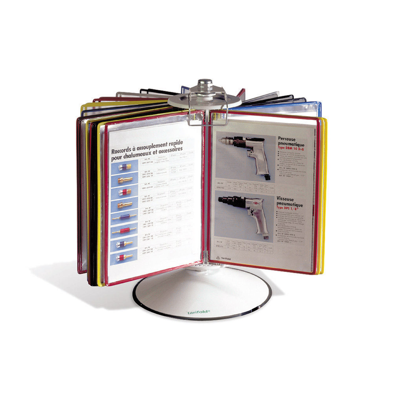 Tarifold Antimicrobial Rotary Reference & Display System - 50 Assorted Pockets, Letter-Size