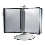 Tarifold Antimicrobial Rotary Reference & Display System - 50 Black Pockets, Letter-Size