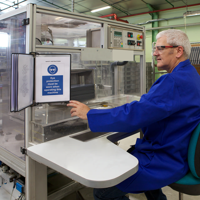 Tarifold PRO Wall Mount Reference & Display System – 5 Black Pockets, Universal (Letter-Size/A4)