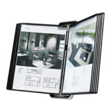 Tarifold VEO Wall Mount Reference & Display System – 10 Black Pockets, Universal (Letter-Size/A4)