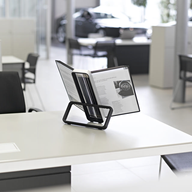 Tarifold VEO Desktop Reference & Display System - 10 Black Pockets, Universal (Letter-Size/A4)