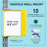 Tarifold Wall Mount Reference & Display System – 10 Yellow Pockets, Letter-Size