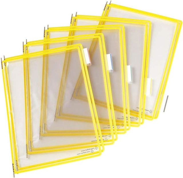 Tarifold Wall Mount Reference & Display System – 10 Yellow Pockets, Letter-Size