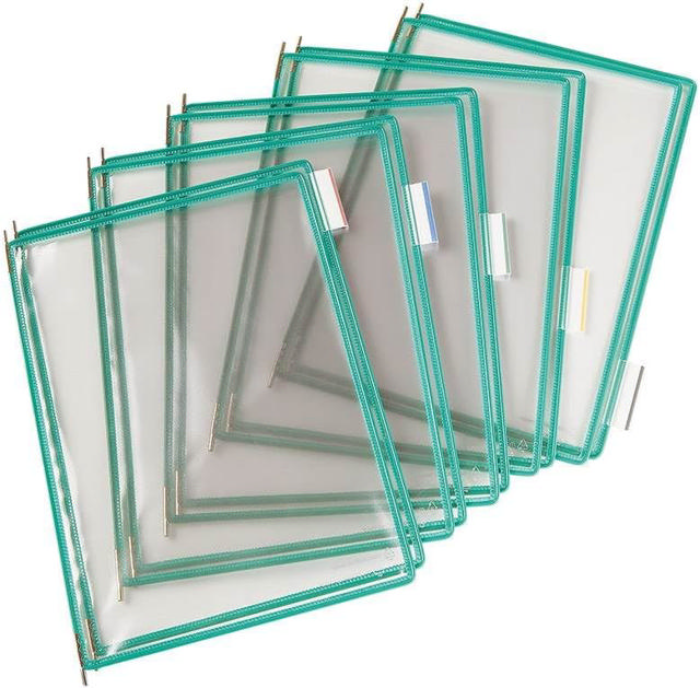 Tarifold Wall Mount Reference & Display System – 10 Green Pockets, Letter-Size
