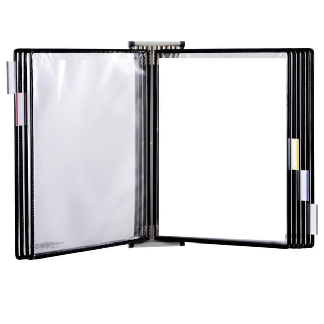 Tarifold Wall Mount Reference & Display System – 10 Black Pockets, Letter-Size