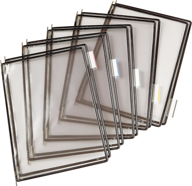 Tarifold Wall Mount Reference & Display System – 10 Black Pockets, Letter-Size